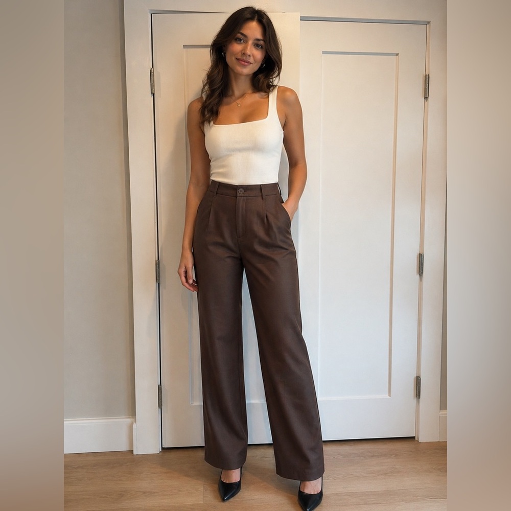 Womans Brown Dress Pants - Classic Straight Fit NWT